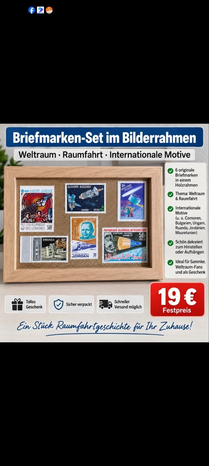 postzegel ruimtevaart inglijst, Ophalen of Verzenden