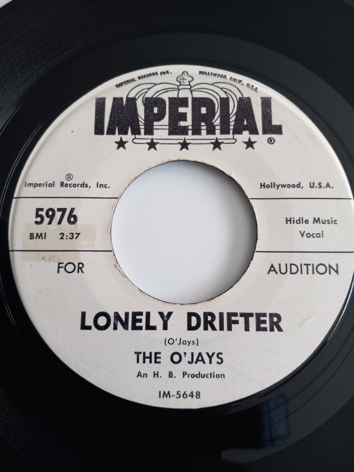DE O'JAYS.  LONELY DRIFTER.   1963 SOUL USA 45T