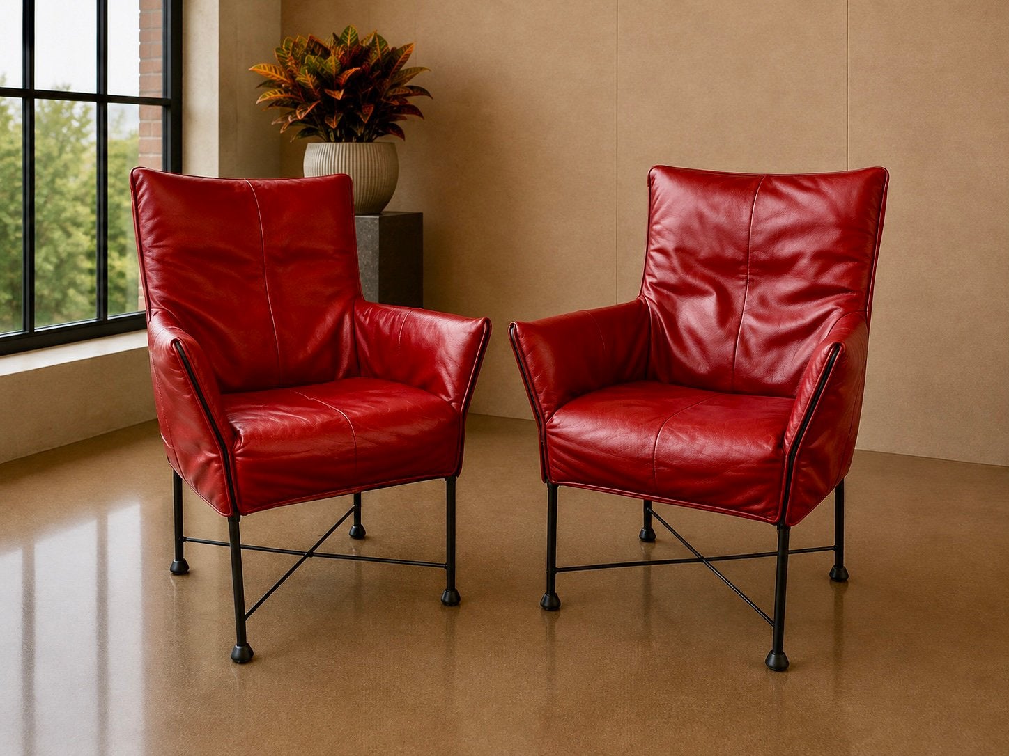 2 Montis Chaplin stoelen, Ophalen of Verzenden, Leer