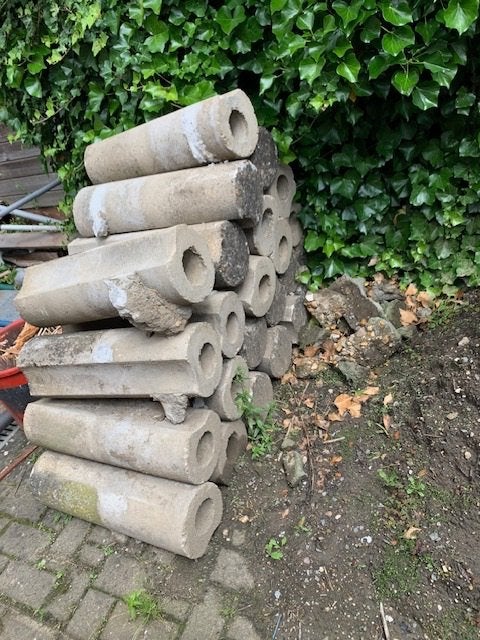 GRATIS palissades, Tuin en Terras, Ophalen, Gebruikt, Beton, Border