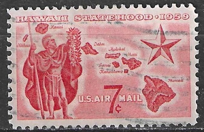 États-Unis 1959 - Yvert 55PA - Hawaï - 50e État (ST), Timbres & Monnaies, Envoi, Affranchi
