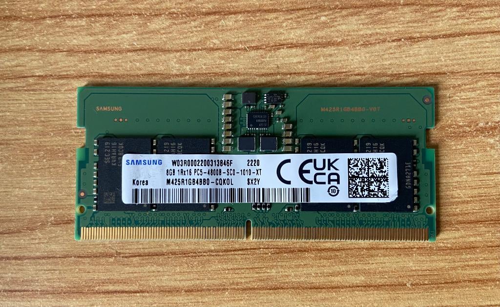 Samsung 8GB DDR5 4800MHz SO-DIMM Laptop RAM, Informatique & Logiciels, Mémoire RAM, Enlèvement ou Envoi, 8 GB, Utilisé, DDR5