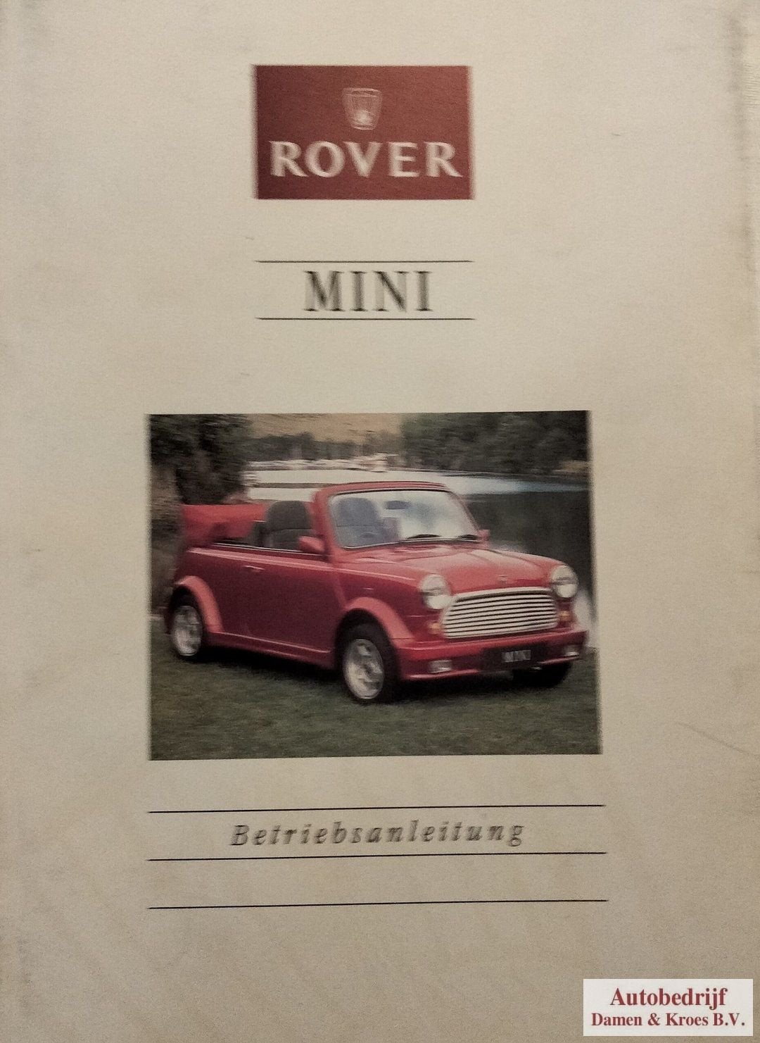Handboek Rover Mini RCL0015GER (Duitstalig), Ophalen of Verzenden