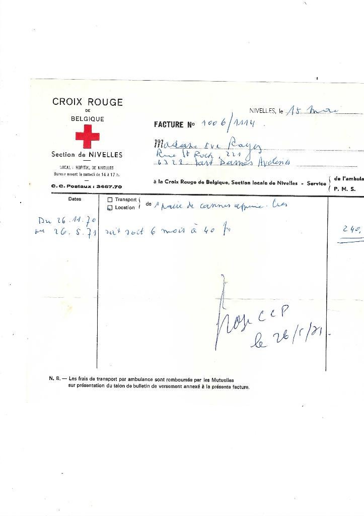 Ancienne facture 1971, Enlèvement ou Envoi, Utilisé