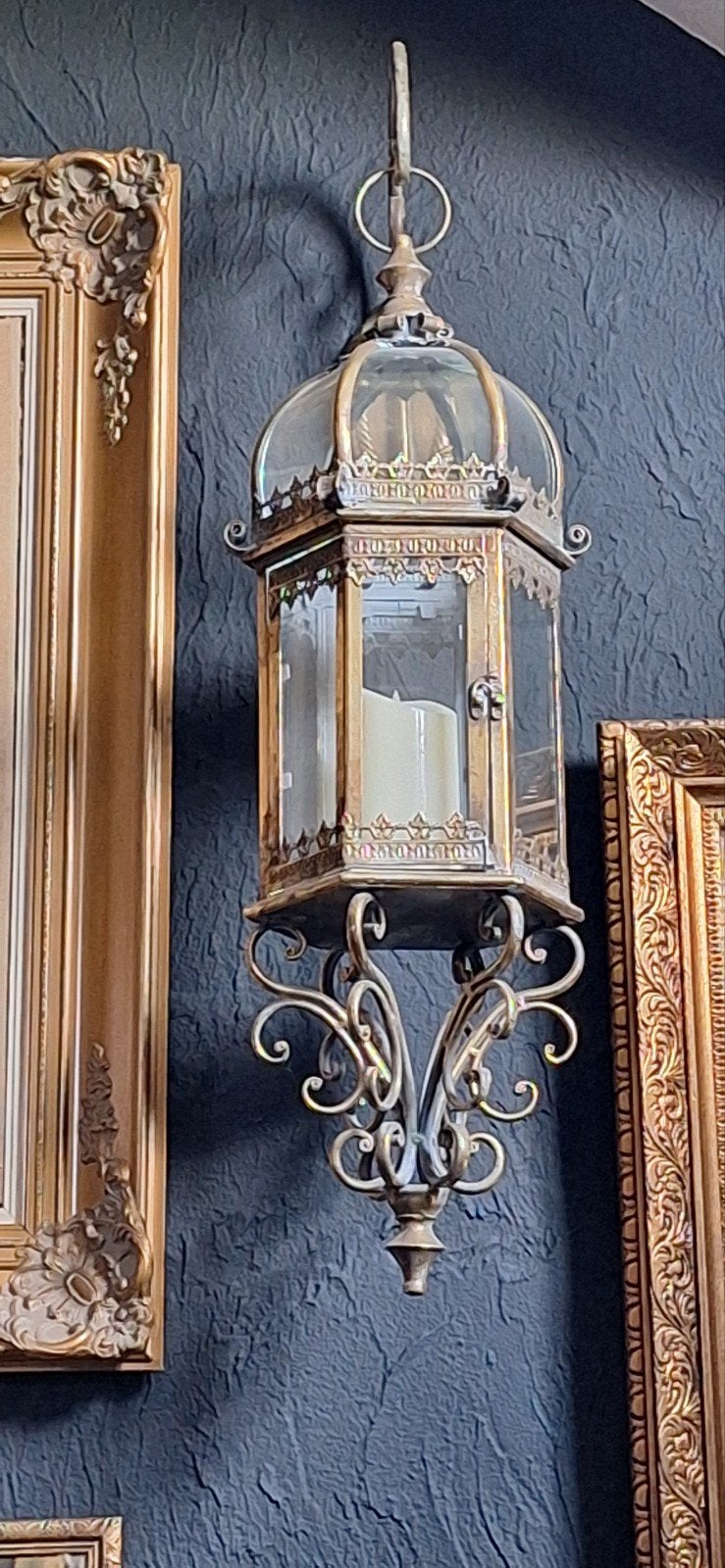 3 Prachtige  luxe lantaarns metaal, Ophalen, Glas, Lantaarn