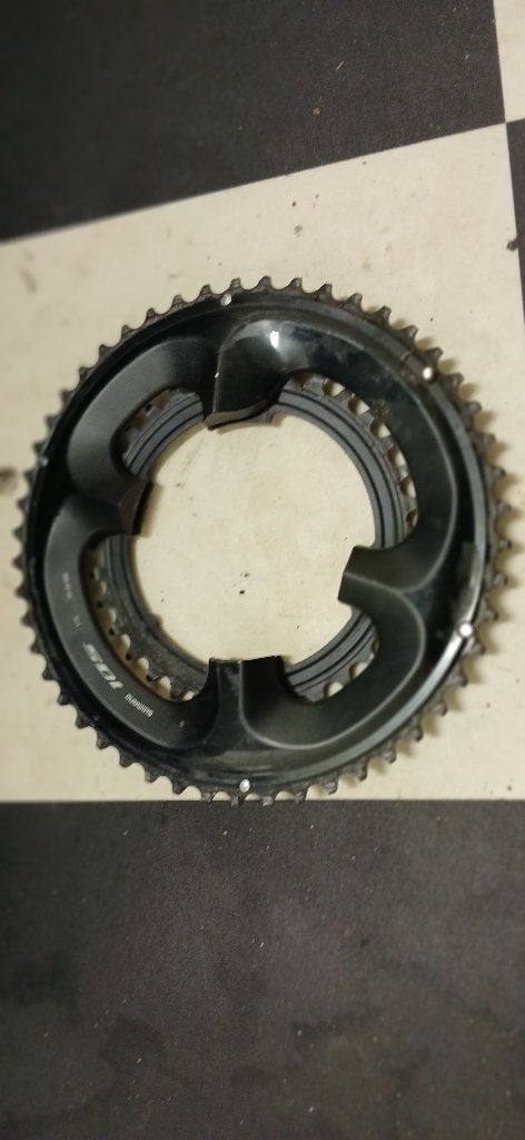 Set voorbladen Shimano 105 - R7000, Fietsen en Brommers, Fietsonderdelen, Ophalen, Gebruikt, Crankstel of Pedalen, Shimano