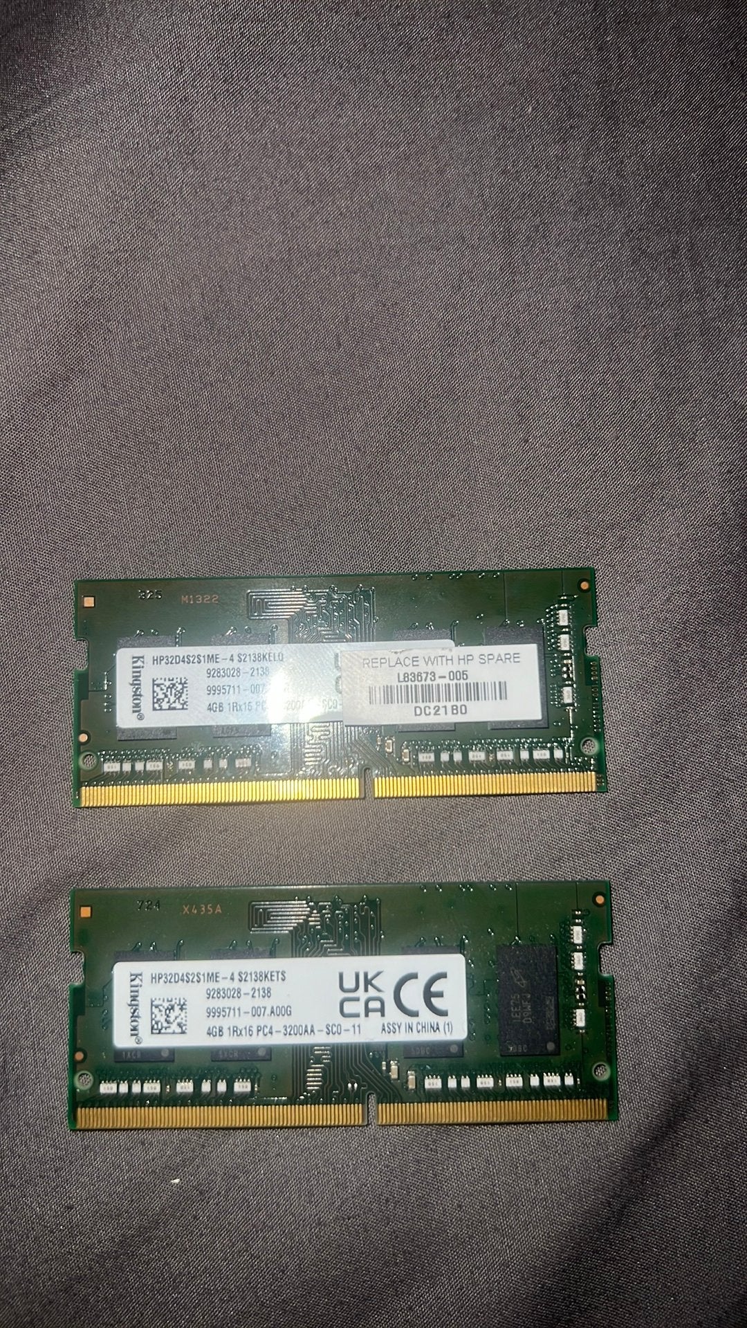 2x 4gb ram DDR4 3200, Computers en Software, Verzenden, DDR4, 8 GB, Zo goed als nieuw