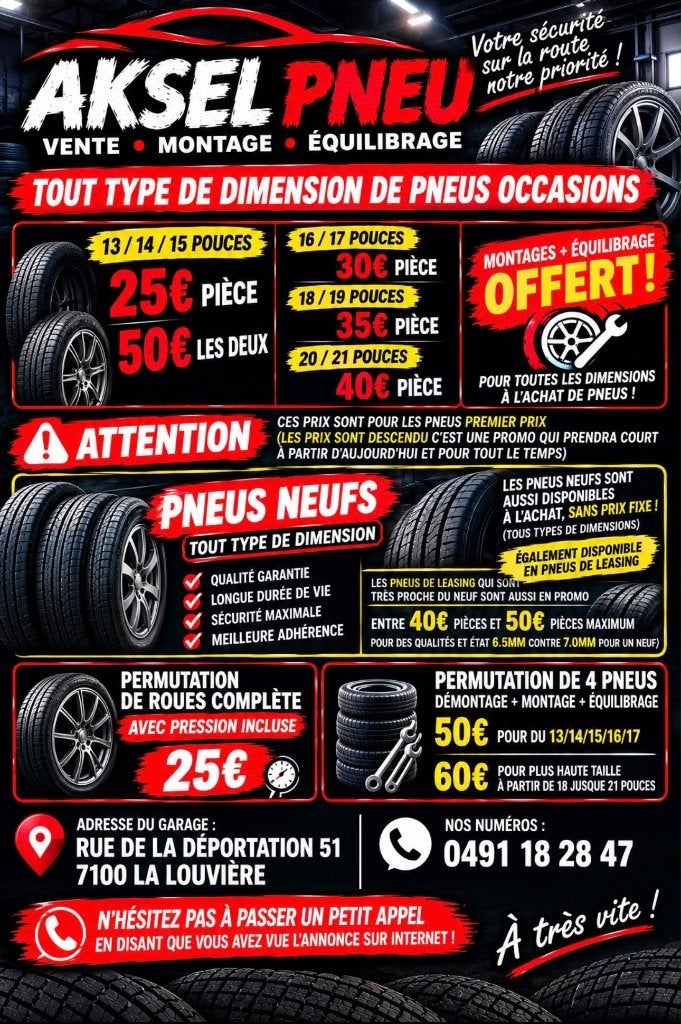 Pneus Occasions, Enlèvement, Pneus hiver, Pneu(s)