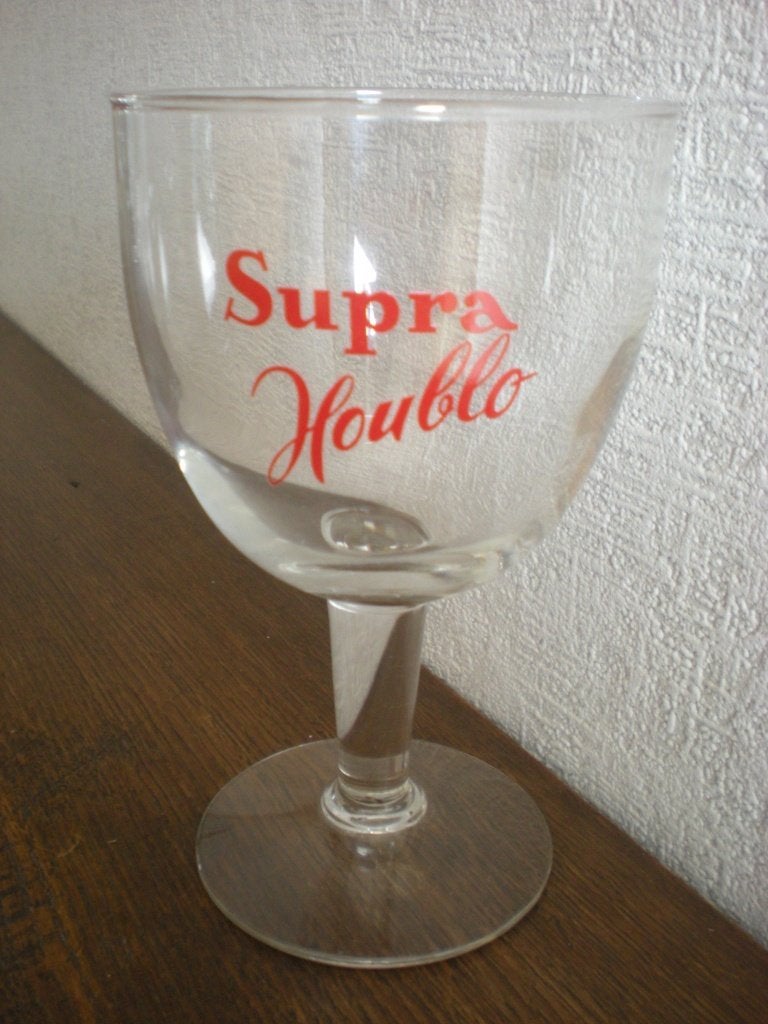 SUPRA HOUBLO Rode tekst, Verzamelen, Biermerken, Ophalen of Verzenden, Zo goed als nieuw, Glas of Glazen