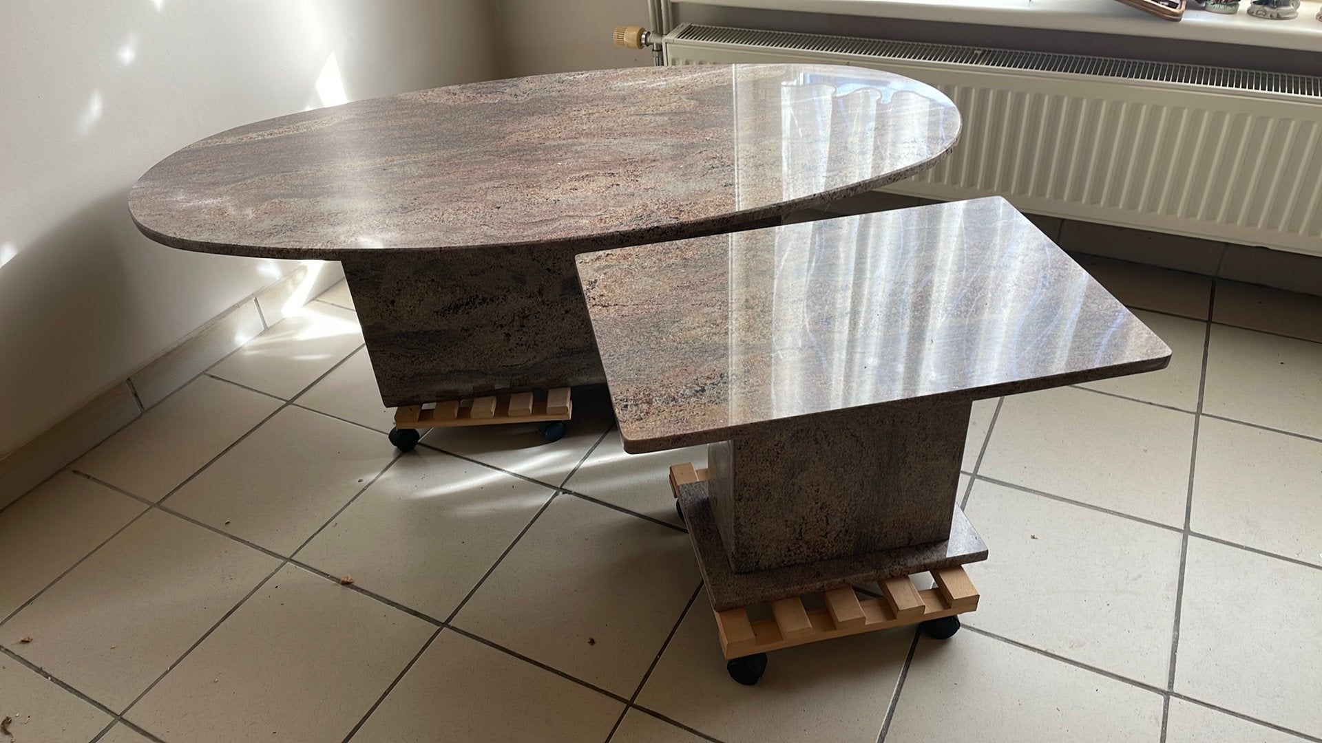 Set salontafels marmer, Huis en Inrichting, Ophalen, Gebruikt