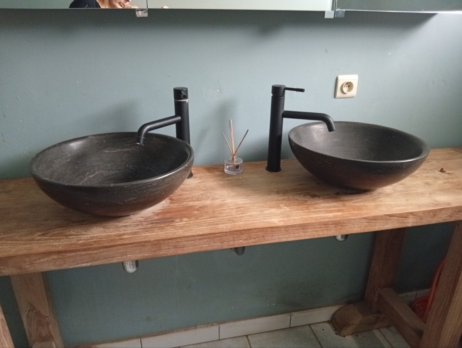 table de salle de bain avec 2 vasques à bille, Maison & Meubles, Enlèvement, Lavabo ou Évier