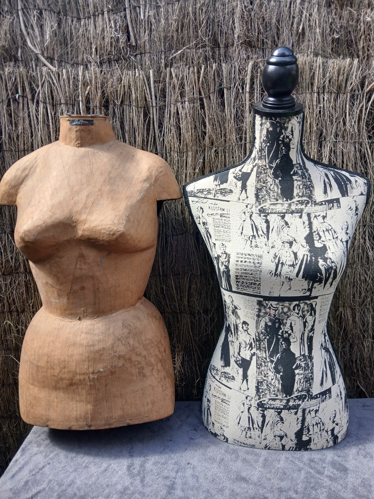 Lot de 2 mannequins de couture vintage, Enlèvement, Blanc