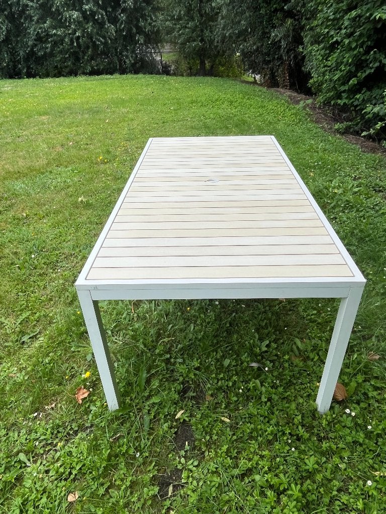 Tuintafel, Tuin en Terras, Tuintafels, Ophalen, Gebruikt, Rechthoekig, Metaal