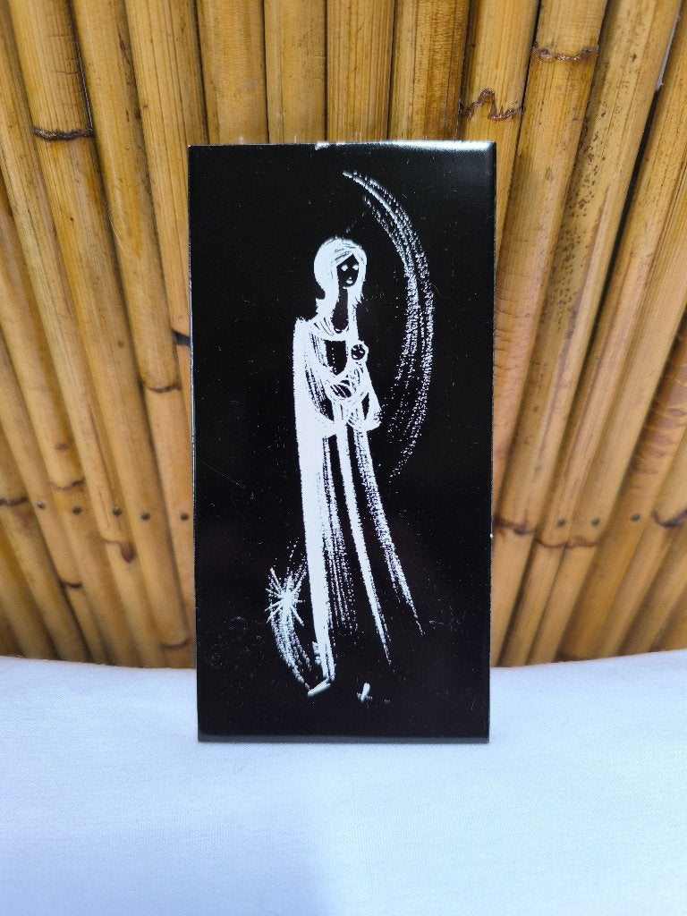 Vintage TMM Holland Virgin Mary tegelframe uit 1960, Antiek en Kunst, Ophalen of Verzenden