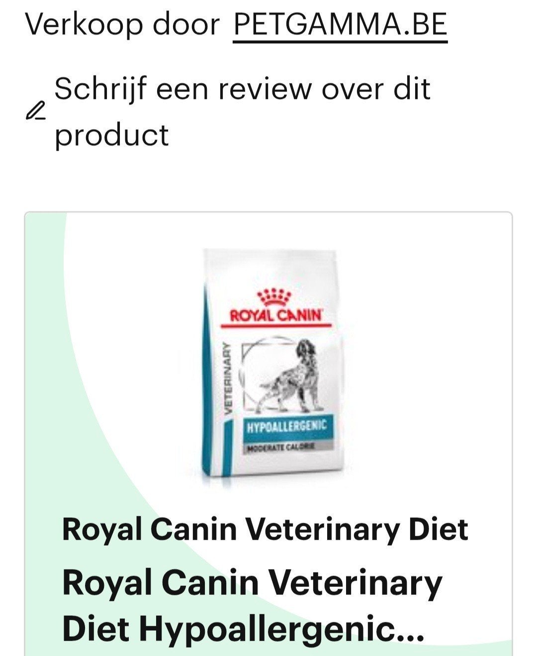 Hondenvoer  Royal canin hypoallergenic moderate 13,7kg, Ophalen