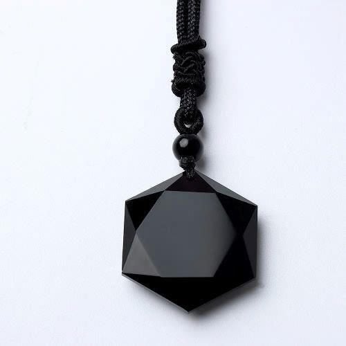 Zwarte Obsidiaan aan koord, Bijoux, Sacs & Beauté, Colliers, Enlèvement ou Envoi, Neuf, Noir