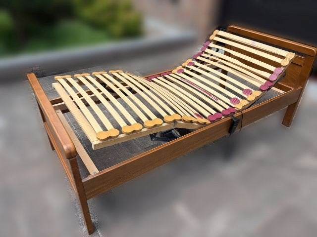 Seniorenbed met lattenbodem, Ophalen, Verstelbaar, 90 cm, Eenpersoons