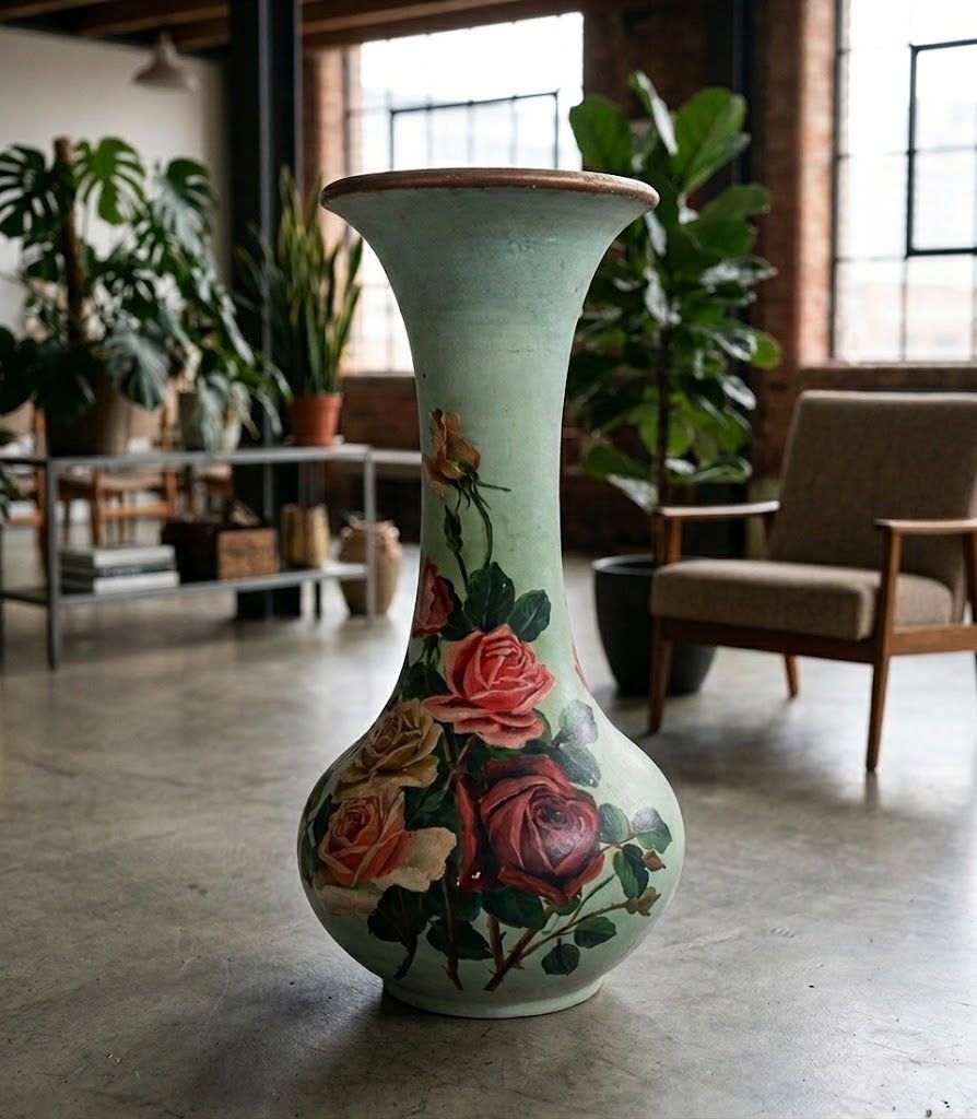 Vase de sol vintage en céramique (50 cm), Enlèvement