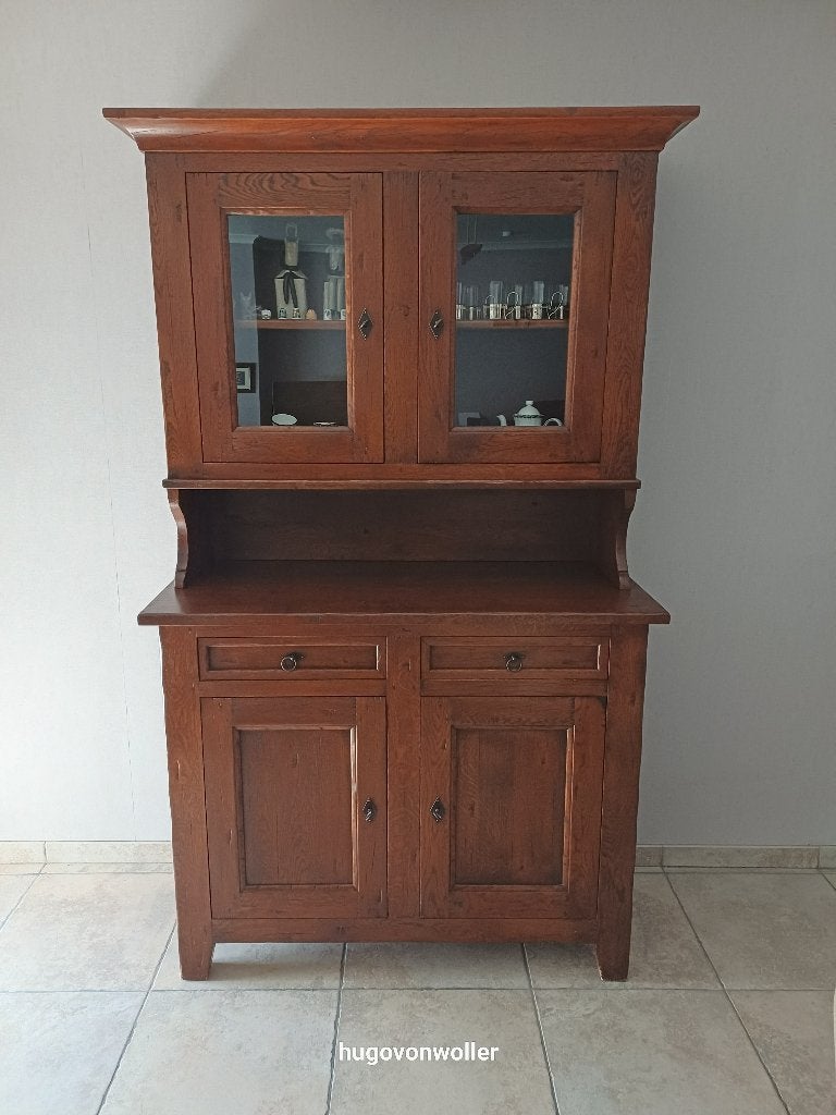 1 dressoir met opzetstuk, Huis en Inrichting, Kasten | Dressoirs, Ophalen, Eikenhout, Met lade(s)