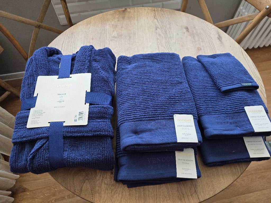Lot de peignoir et servietttes de bain Vendôme, Enlèvement, Bleu, Vandome