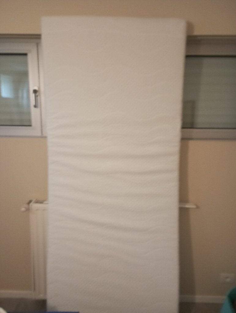 extra lange eenpersoonsmatras 90X220 met dons en 2 overtrek, Huis en Inrichting, Ophalen, Eenpersoons, Wit, Overige merken