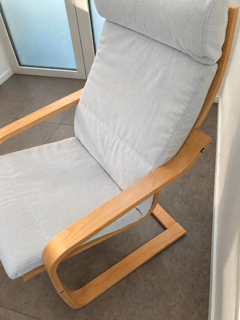 RELAXZETEL PAONG IKEA, Maison & Meubles, Fauteuils, Moins de 75 cm, Bois, Comme neuf, Enlèvement