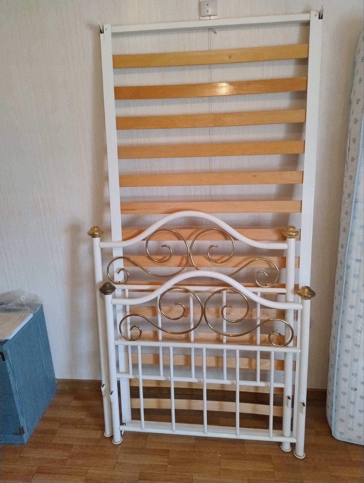 Bed van ijzer, Huis en Inrichting, Ophalen, Gebruikt, 90 cm, Eenpersoons
