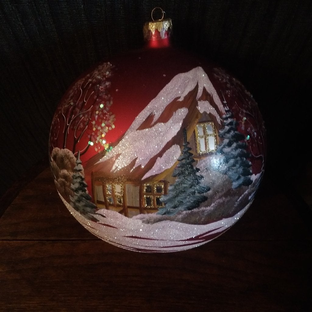 Belle boule de Noël vintage XL de 20 cm. Fabriquée en Polen, Envoi