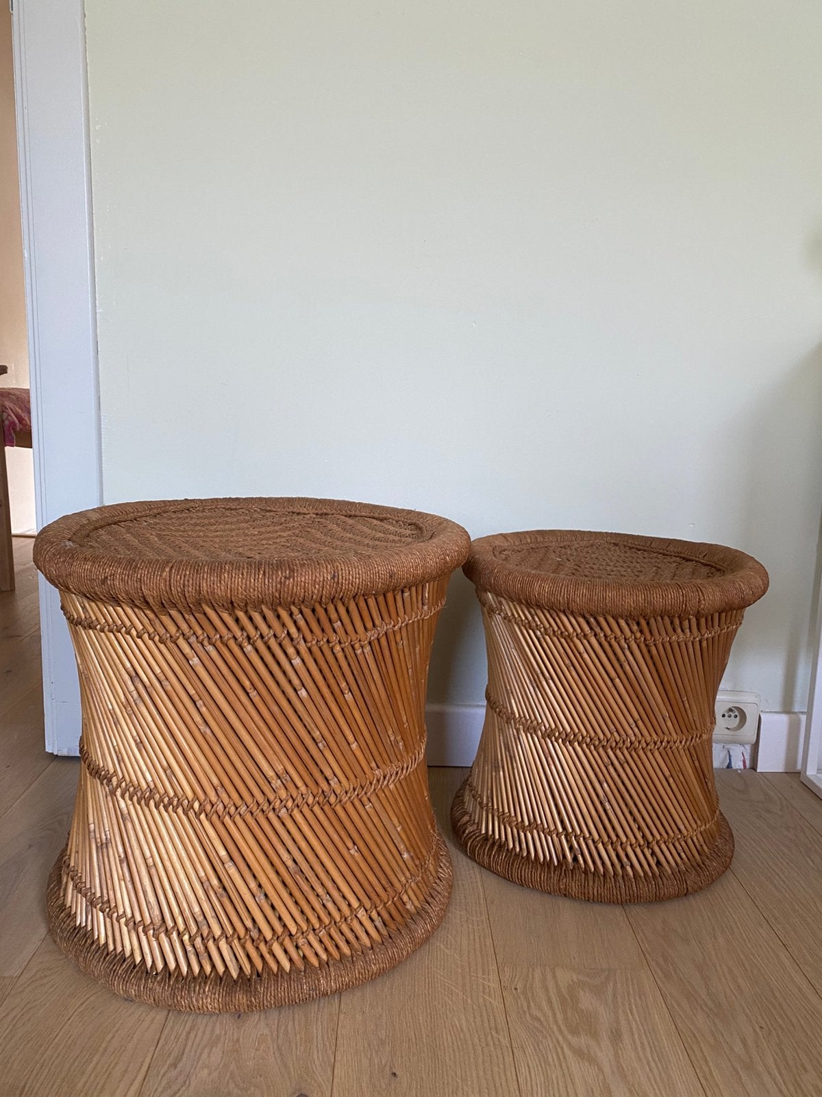 Bijzettafeltjes bamboe (ste van 2), Enlèvement, Comme neuf