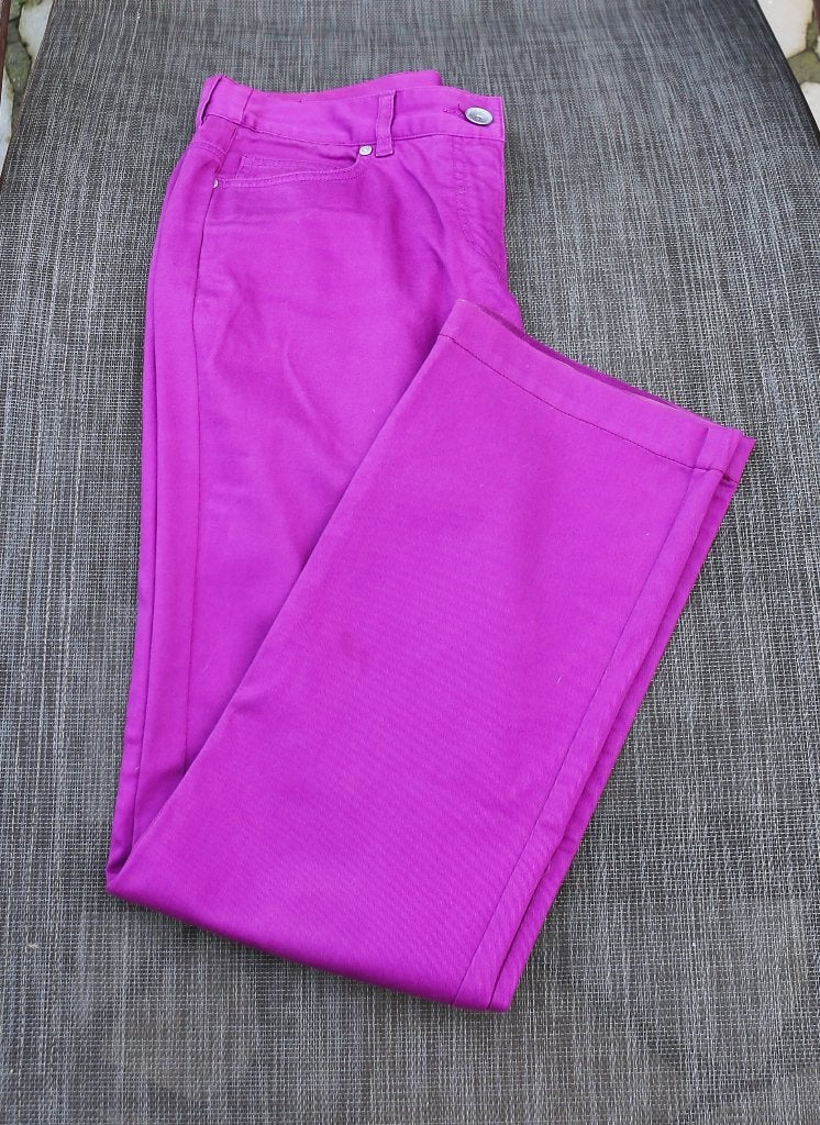 Mooie donkerroze broek Benetton L, Maat 38/40 (M), Benetton, Ophalen of Verzenden, Zo goed als nieuw