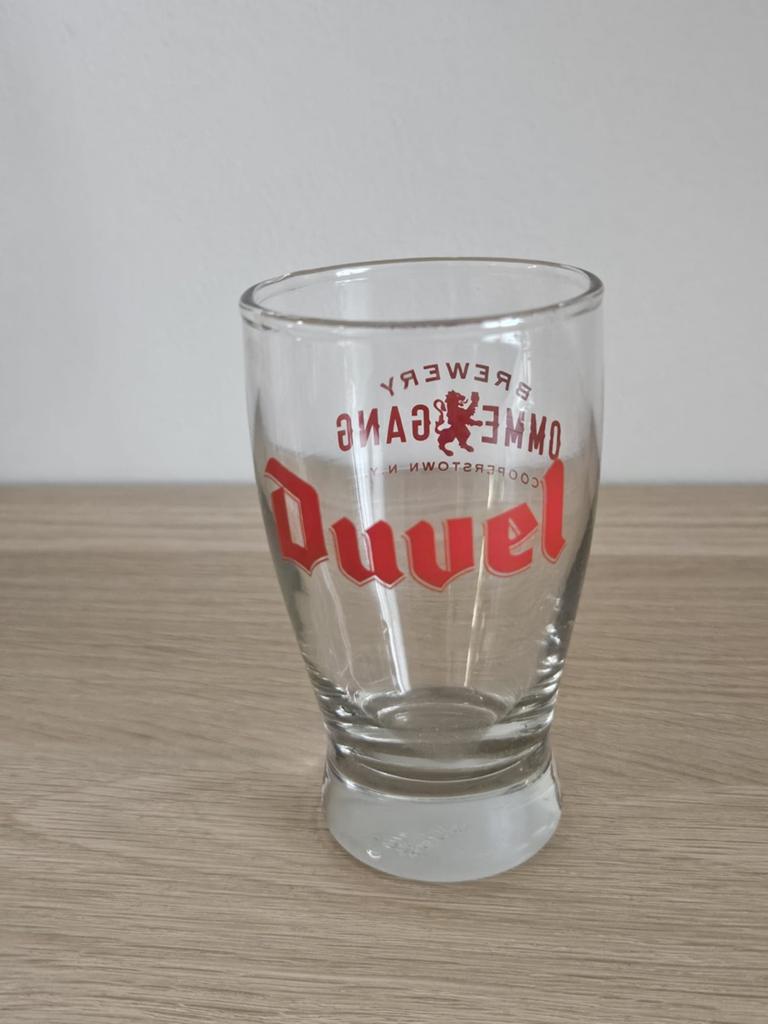 Duvel Ommegang shotglas, Ophalen of Verzenden, Zo goed als nieuw, Glas of Glazen, Duvel
