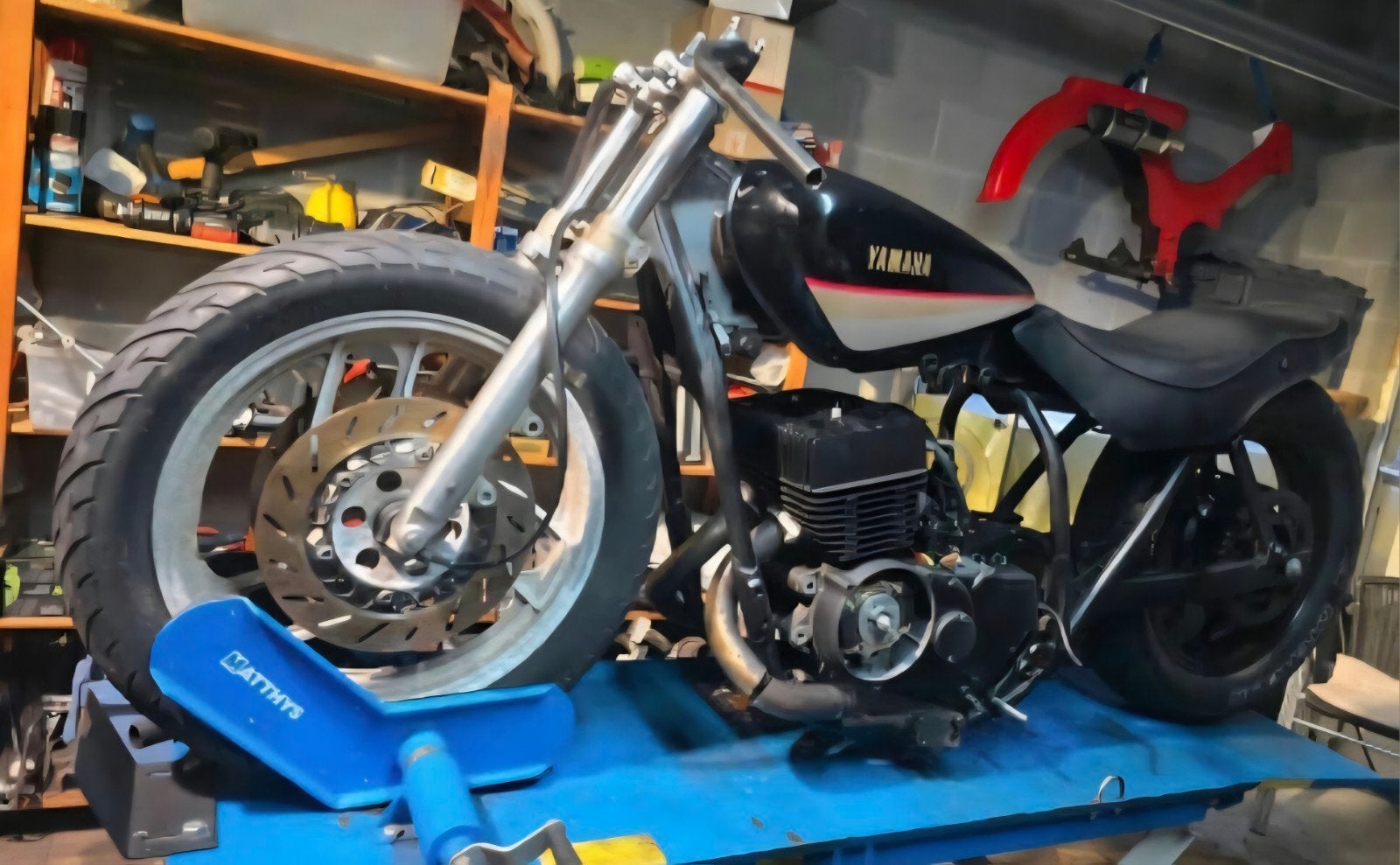 yamaha custum chopper met rd 2t 125cc 2 cilinder, Ophalen