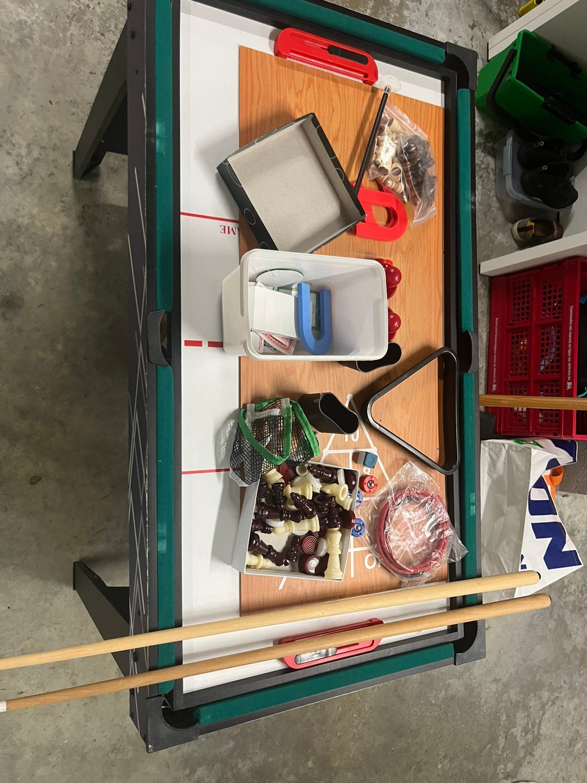 Voetbaltafel + biljarttafel 2-in-1, Enlèvement, Comme neuf, Table de billard