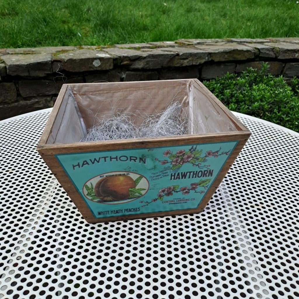 Donkerbruin gebeitst opbergkistje/mandje, Ophalen, Mand, Vierkant, Nieuw
