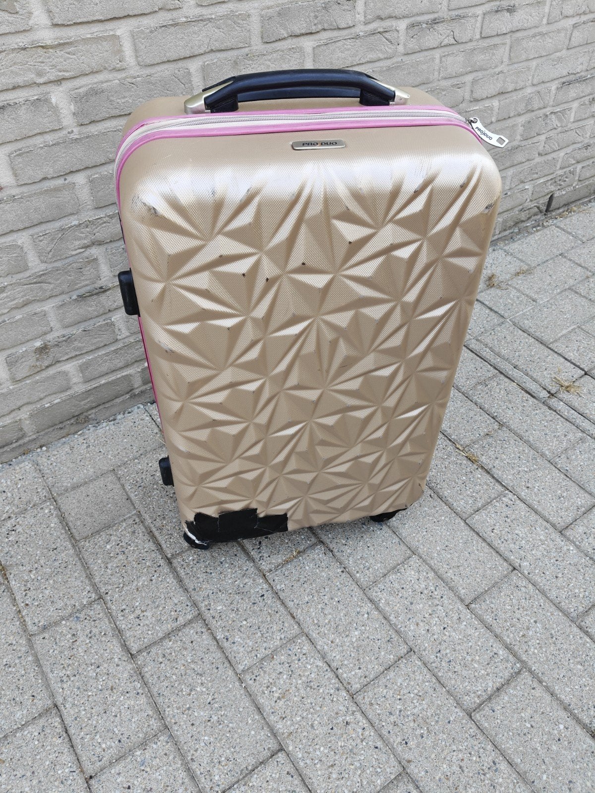 pro duo koffer/trolley, Handtassen en Accessoires, Koffers, Gebruikt, Hard kunststof, 35 tot 45 cm, Wieltjes