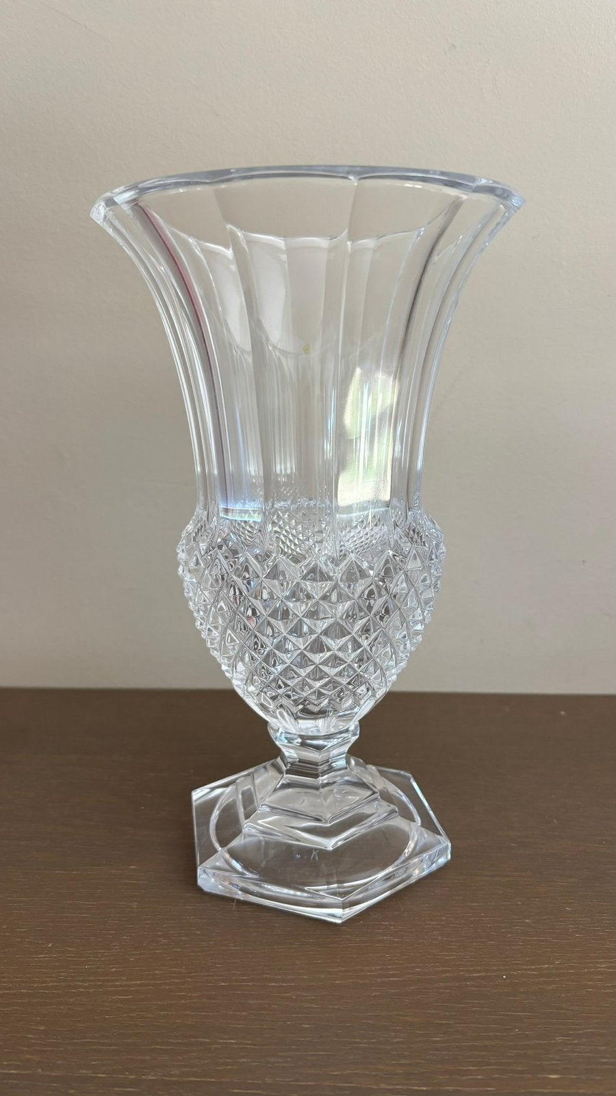 Stijlvolle  helder kristal Val Saint Lambert vaas 25cm hoog, Antiek en Kunst, Ophalen
