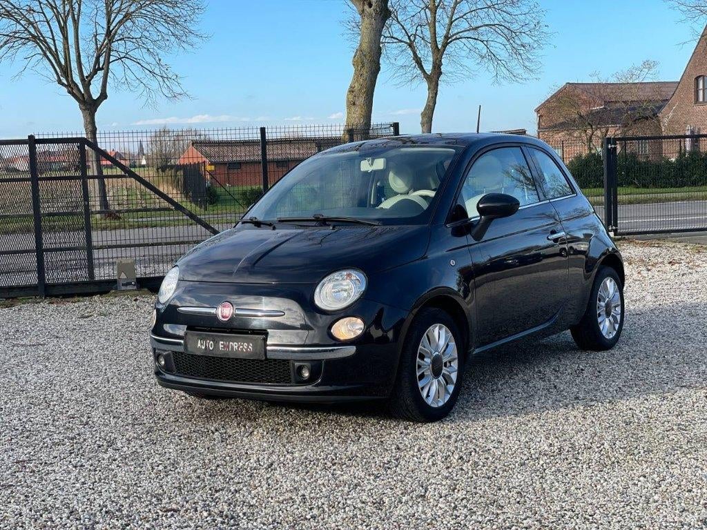 Fiat 500/1.2 Benzine/Clima/82000 KM/OpenDak/Garantie/***, Zwart, Handgeschakeld, Grijs, MyCar