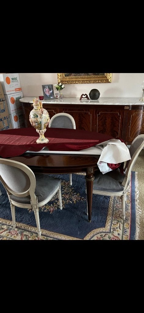 Antieke eetplaats Empire stijl, Ophalen, Zo goed als nieuw, Empire stijl, 4 tot 6 stoelen