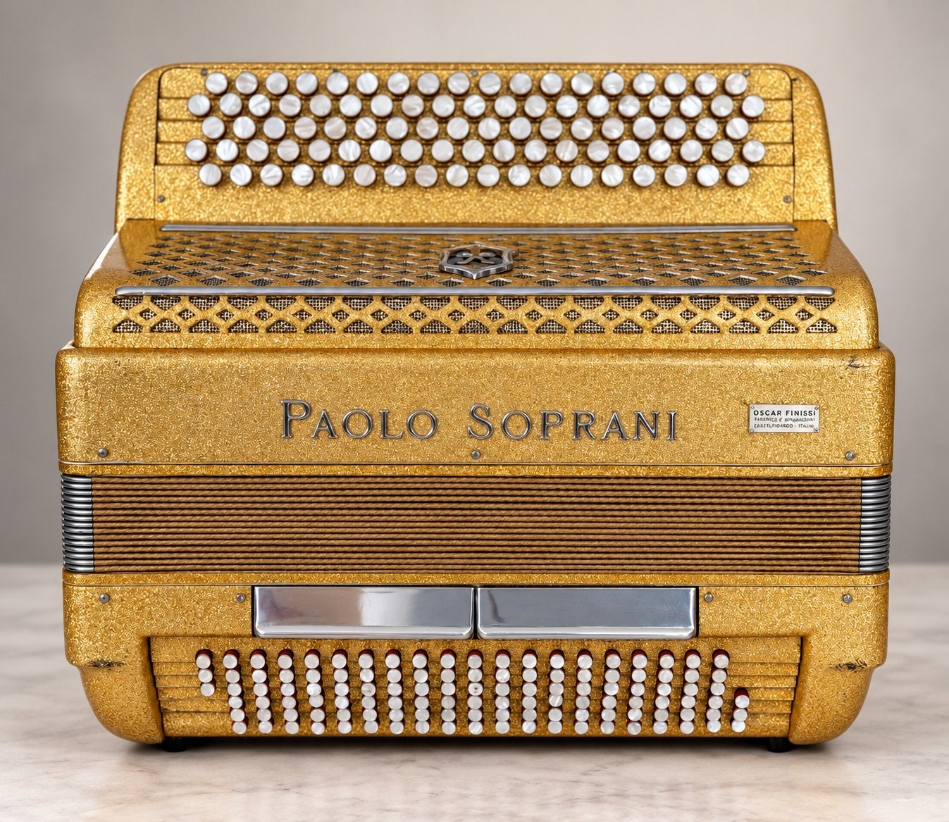 Paolo Soprani accordeon — Italiaanse musette — 120 bass, Muziek en Instrumenten, Ophalen, Gebruikt, Met riemen, Knopaccordeon
