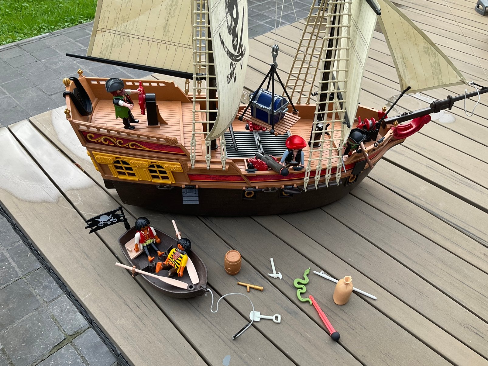 Plymobil piratenboot, Ophalen, Zo goed als nieuw