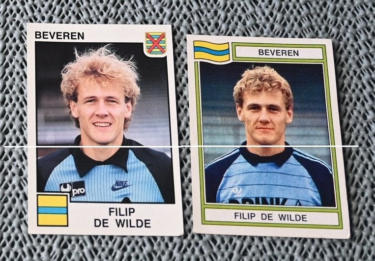 Panini / Football 84 + 85 / Filip De Wilde / Beveren, Verzenden, Zo goed als nieuw, Poster, Plaatje of Sticker