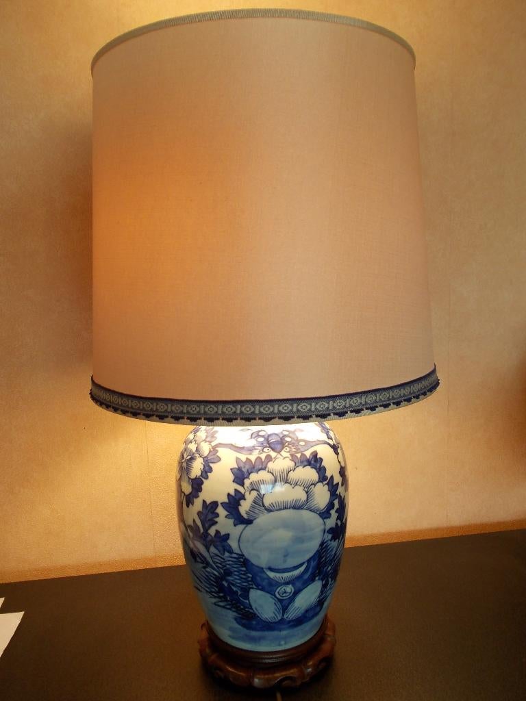 Grote gemberpot als lamp - Porselein - China - 19e eeuw, Ophalen, Overige materialen, 50 tot 75 cm, Vintage