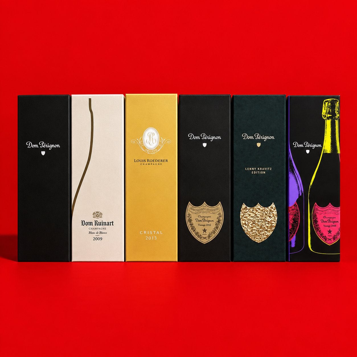 Lot de 6 coffrets vides de champagne de prestige, Enlèvement, Comme neuf, Champagne