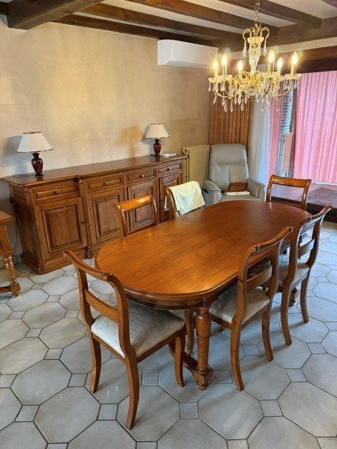 Klassieke Eetkamer Louis Philippe – Massief Kersenhout, Enlèvement, Comme neuf, 6 à 8 chaises