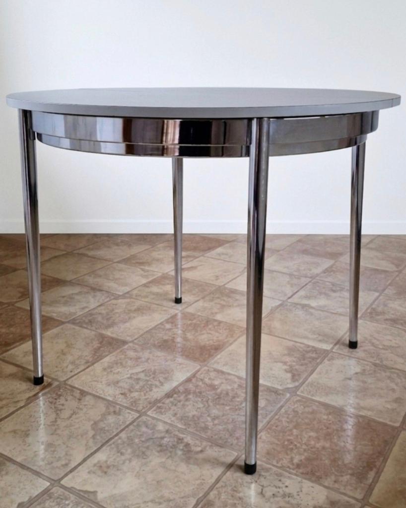Vintage uitschuifbare ronde tafel uit de jaren 70, Huis en Inrichting, Tafels | Salontafels
