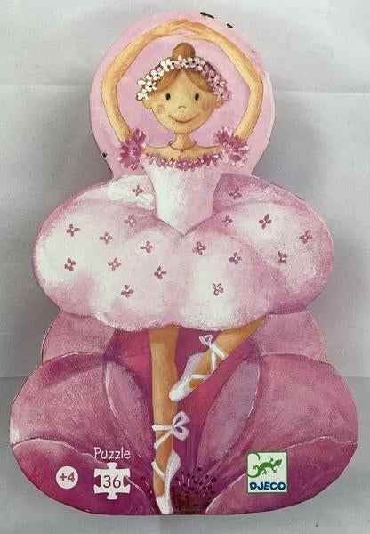Djeco Puzzel Ballerina & Bloem 36 Stuks Kinderpuzzel 4+, Verzenden, 10 tot 50 stukjes, Zo goed als nieuw, 4 tot 6 jaar