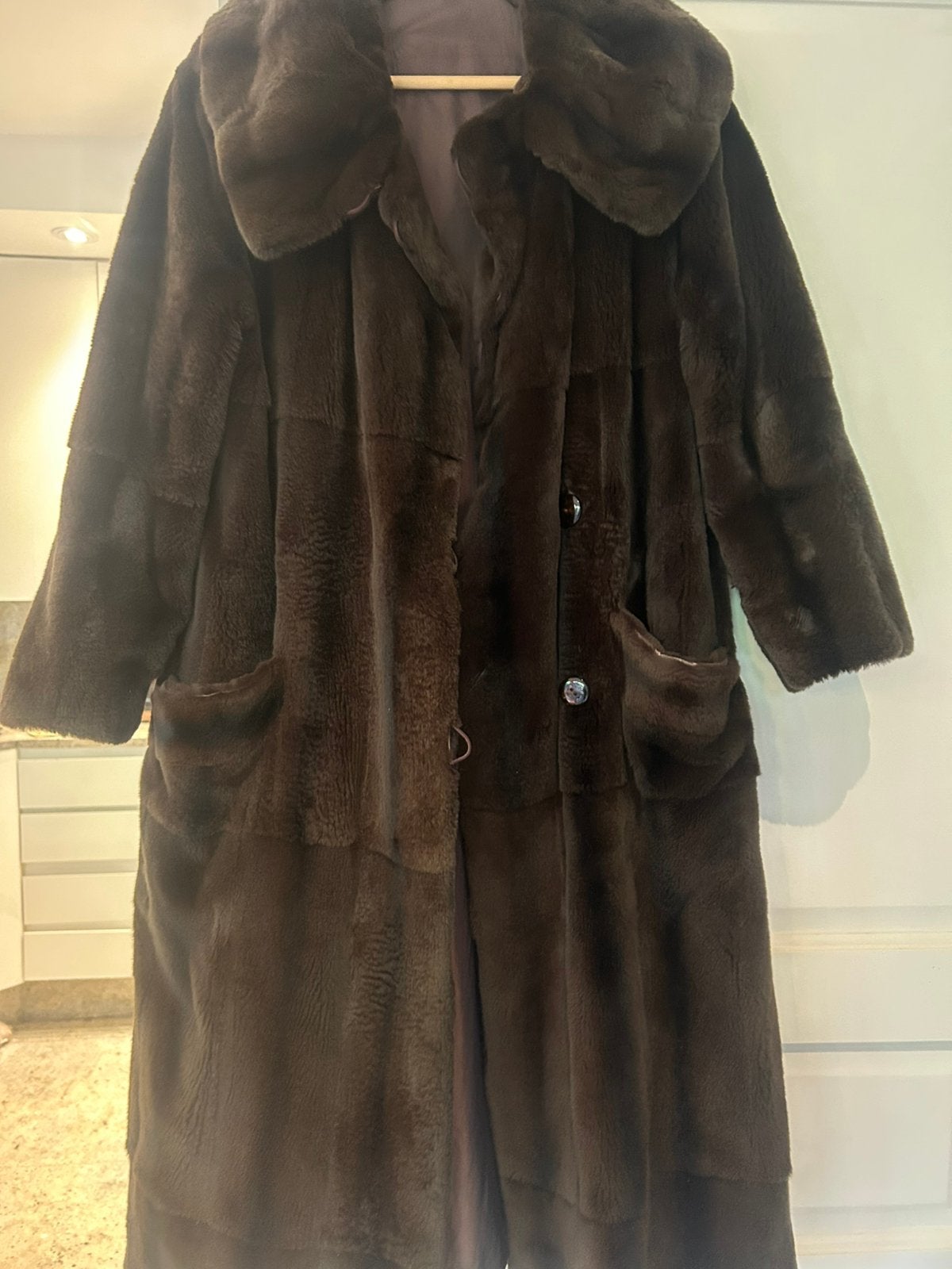 Lange pelsenmantel, Kleding | Dames, Jassen | Winter, Ophalen of Verzenden, Zo goed als nieuw