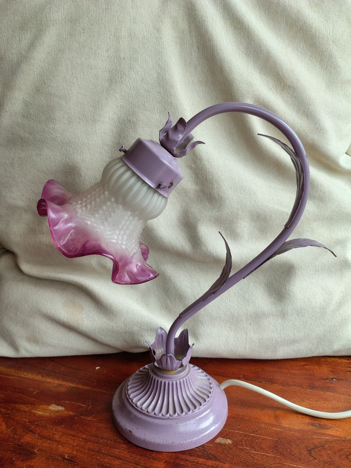Vintage tafellamp met bloem/ tulp vorm, Ophalen