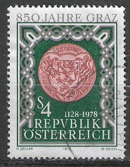 Autriche 1978 - Yvert 1411 - Ville de Graz (ST), Timbres & Monnaies, Timbres | Europe | Autriche, Envoi, Affranchi