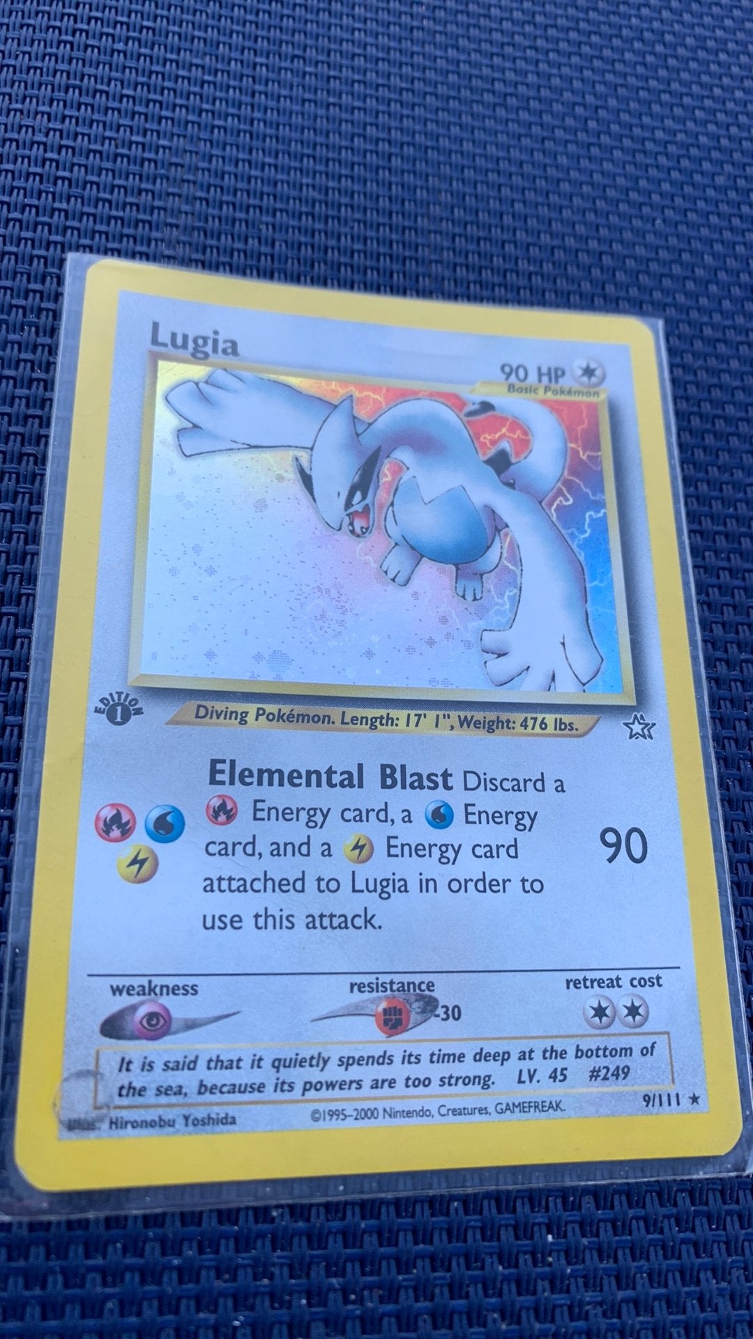 Lugia 1st edition Holo rare, Ophalen of Verzenden, Zo goed als nieuw
